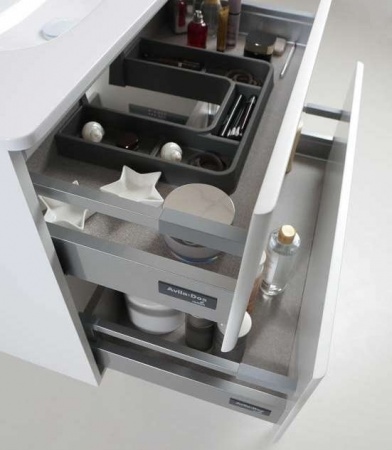 Meuble de salle de bains LUNA - 120cm - 3 Tiroirs avec SIMPLE vasque PLUS