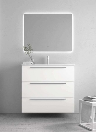 Meuble de salle de bains LUNA - 120cm - 3 Tiroirs avec SIMPLE vasque PLUS