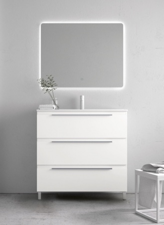 Meuble de salle de bains LUNA - 120cm - 3 Tiroirs avec SIMPLE vasque PLUS